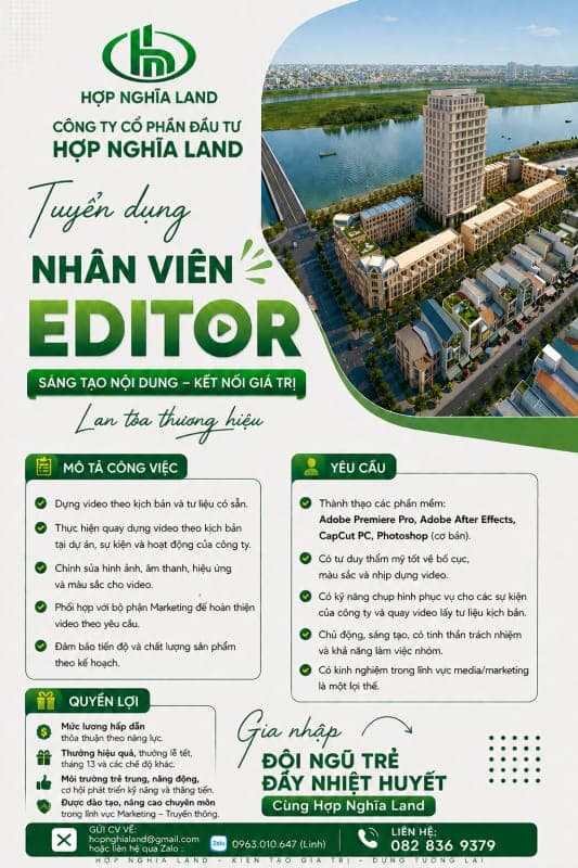 HỢP NGHĨA LAND TUYỂN DỤNG EDITOR